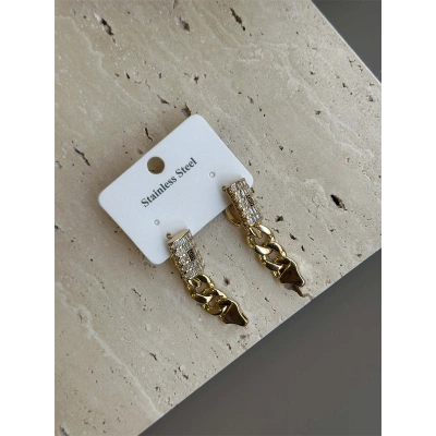 HERŞEYTREND Taşlı Gurmet Küpe - Altın