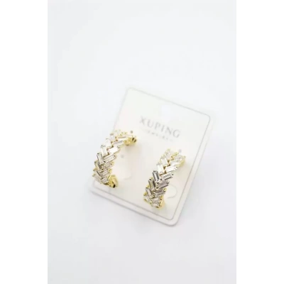 HERŞEYTREND Taşlı Halka Küpe - Altın