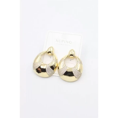 HERŞEYTREND Taşlı Küpe - Altın