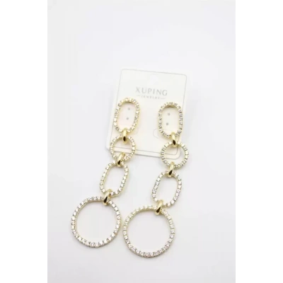 HERŞEYTREND Taşlı Küpe - Altın