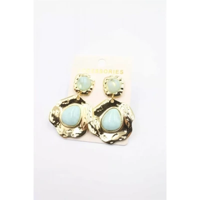 HERŞEYTREND Taşlı Küpe - Turkuaz