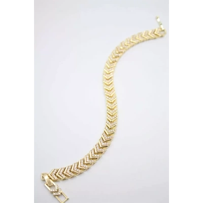 HERŞEYTREND Taşlı Vip Bileklik - Altın