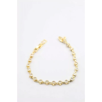 HERŞEYTREND Taşlı Vip Bileklik - Altın