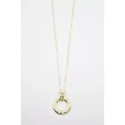 HERŞEYTREND Taşlı Vip Kolye - Altın