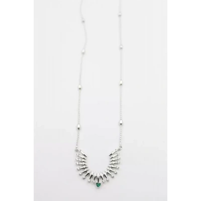 HERŞEYTREND Taşlı Vip Kolye - Gümüş