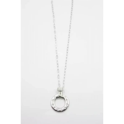 HERŞEYTREND Taşlı Vip Kolye - Gümüş