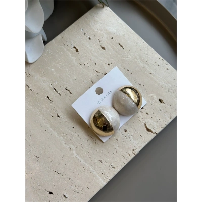 HERŞEYTREND Top Küpe - Krem