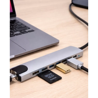 HERŞEYTREND USB C Çoklu Port Adaptör HDMI USB Ethernet SD Kart Hub