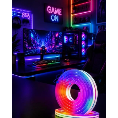 HERŞEYTREND Uygulama Kontrollü RGB Neon Led Şerit Işık 16 Milyon Renk Destekli