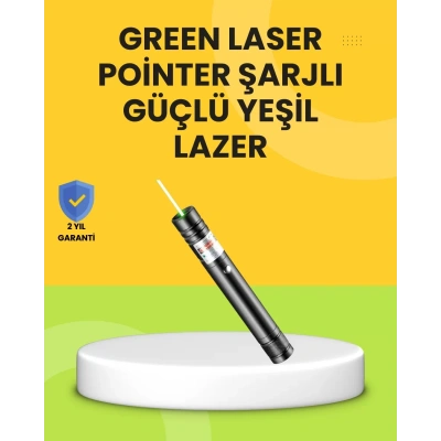 HERŞEYTREND Uzun Mesafe Görünürlüklü Yeşil Lazer Pointer Şarjlı