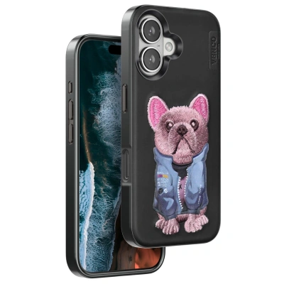 HERŞEYTREND Venco İphone 16 Cute Desenli Kapak - Siyah
