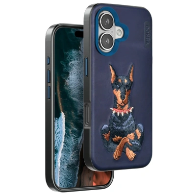 HERŞEYTREND Venco İphone 16 Perma Desenli Kapak - Lacivert