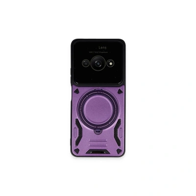 HERŞEYTREND Xiaomi Poco C61 Kılıf Joy Lens Standlı Kapak - Mor