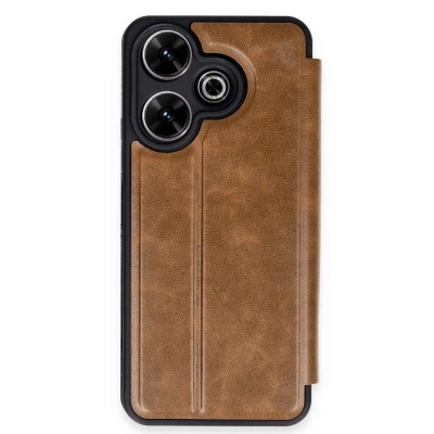 HERŞEYTREND Xiaomi Redmi 13 4g Kılıf Flip Cover - Taba