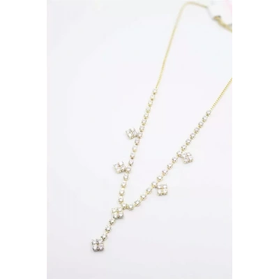 HERŞEYTREND Xuping Taşlı Kolye - Altın