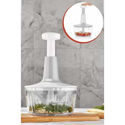 HERŞEYTREND Yakut Üstten Basmalı El Rondo Blender Çelik Bıcaklı Beyaz