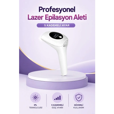IPL Lazer Epilasyon Aleti 5 Kademeli Güç Ayarlı