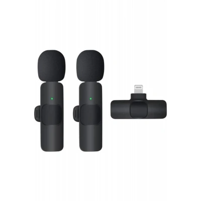 K9 Kablosuz Yaka Mikrofonu Lightning 2’li Mini Mikrofon Youtube Tik Tok 2 Adet