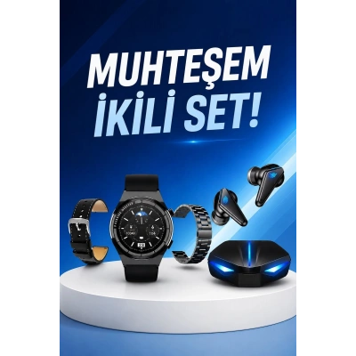 Kablosuz Bluetooth Bağlantılı Kulaklık ve Dokunmatik Ekran Akıllı Saat Arama Cevaplama