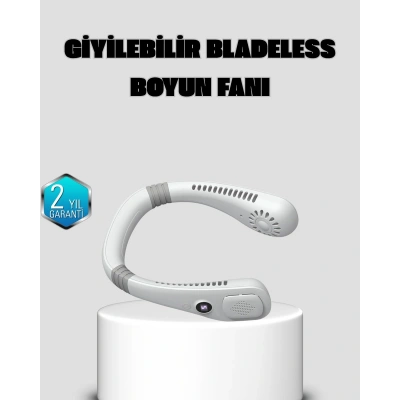 Kablosuz Giyilebilir Boyun Fanı Çift Motorlu ve 5 Kademeli Hız Kontrolü