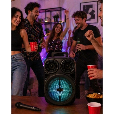 Kablosuz Karaoke Hoparlör Mikrofonlu RGB Işıklı 6.5 İnç Bluetooth Speaker Taşınabilir