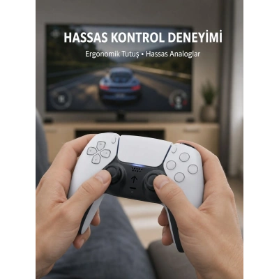 Kablosuz PS5 Oyun Kumandası Hızlı Tepki ve Ergonomik Tutuş Yeni Nesil