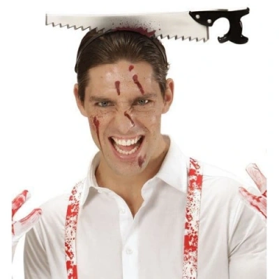 HERŞEYTREND Kafaya Saplanmış Halloween Kanlı Testere Şaka Tacı