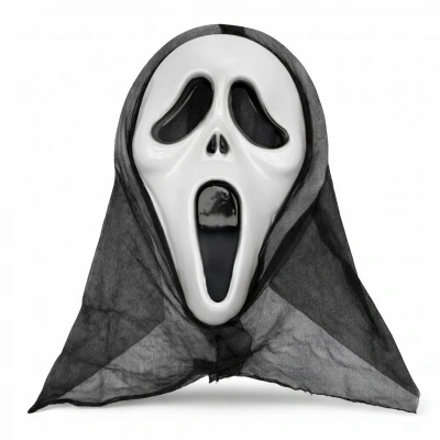 Kapşonlu Çığlık Maskesi Scream Maskesi - Hayalet Maskesi 33x21 Cm