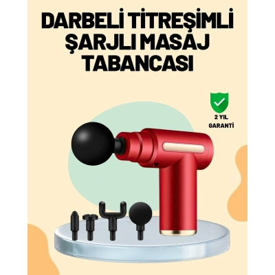 Kas Gevşetici Masaj Tabancası 4 Başlık ve Ayarlanabilir Hız
