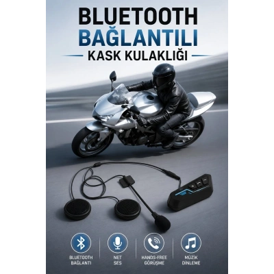 Kask Kulaklığı Motosiklet Intercom Interkom Dinleme Konuşma Özellikli Su Geçirmez