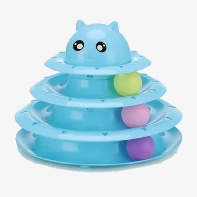 HERŞEYTREND Kedi Başlıklı 3 Katlı Kedi Oyuncağı