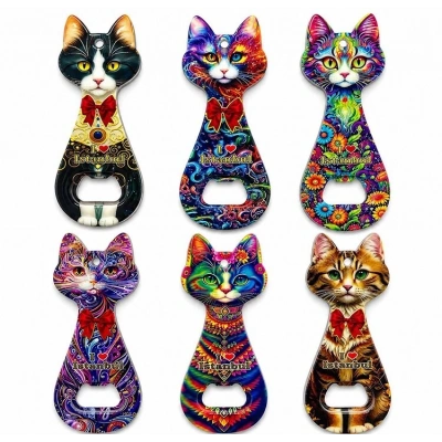 Kedi Tasarımı İstanbul Temalı Buzdolapı Süsü Magnet Alk5408