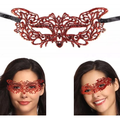Kırmızı Dantel Masquerade Maskesi 9 No