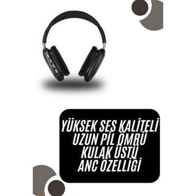 Kulak Üstü Kablosuz Bluetooth Kulaklık Yumuşak Süngerli SD Kart Girişli