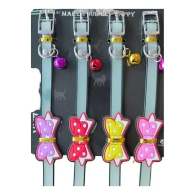 HERŞEYTREND Kurdeleli ve Zilli Silikon Kedi Tasması