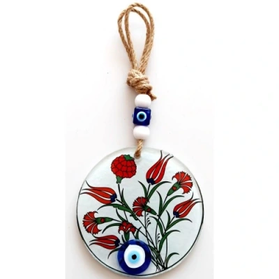 HERŞEYTREND Lale Çiçeği Desenli Füzyon Cam Duvar Dekoru