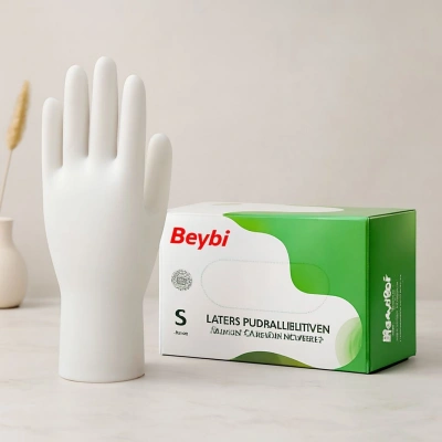 Lateks Pudralı Muayene Eldiveni S 100lü
