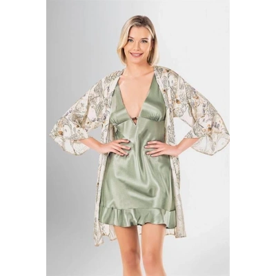 Litae 2 li Kısa Sabahlık Takımı Desenli