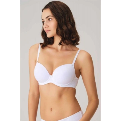 HERŞEYTREND  Balenli Desteksiz Dolgusuz Askıları Çıkabilen Günlük Klasik T-Shirt Sütyeni