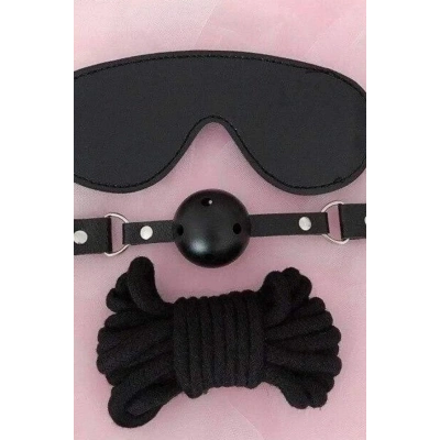 Litae Gözlük Ağız Topu İp Üçlü Deri Harness Set