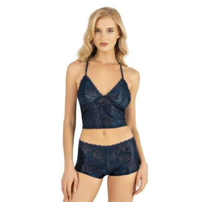 Litae Lacivert Saten Şort Takımı 9222