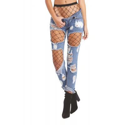 Litae Siyah Fileli Külotlu Çorap