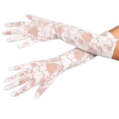 HERŞEYTREND Beyaz Renk Orta Boy Dantelli Eldiven