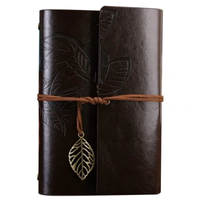 HERŞEYTREND  Büyük Yaprak Desenli Deri Defter