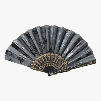 HERŞEYTREND Plastik Siyah Kumaş Yelpaze 12li Set