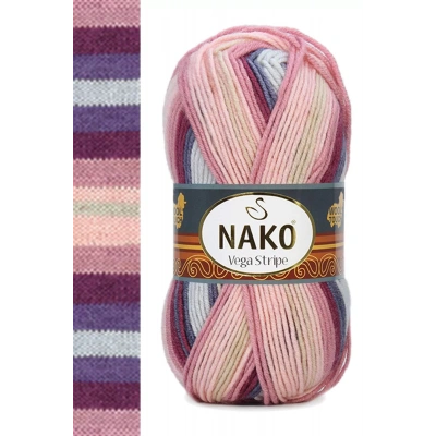 LitaeTrend 1 Adet Vega Stripe Premium Akrilik El Örgü İpi Yünü No: 82415