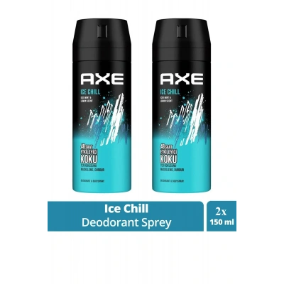 HERŞEYTREND 2 Adet Axe Ice Chill Erkek Deodorant Sprey 150 ml