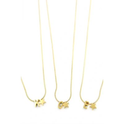 LitaeTrend 24lü Yıldız Harf Kolye - Altın