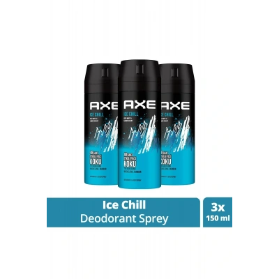 HERŞEYTREND 3 Adet Axe Ice Chill Erkek Deodorant Sprey 150 ml