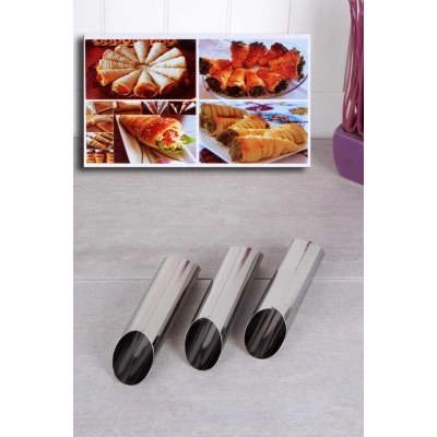 HERŞEYTREND 3 Adet Çelik Korneo / Korne Hamur Kalıbı